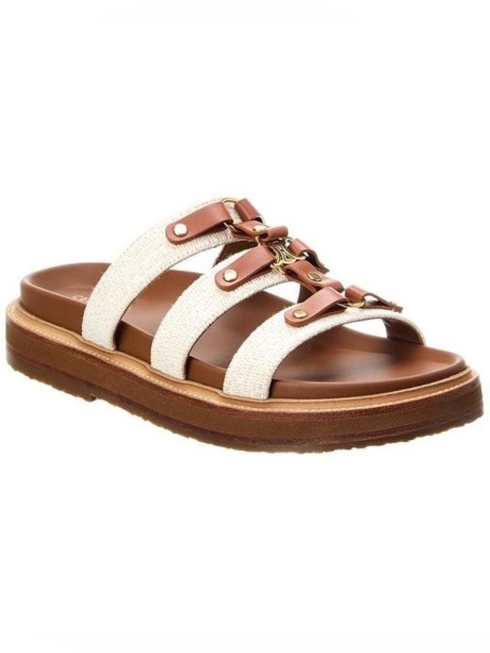Celine Shoes - AUTHENTIC Celine Tippi Slide in Canvas and Calfskin